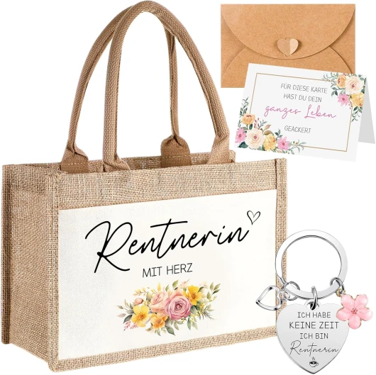 Tenare Lot de 4 Sage-Femme avec Cadeau Coeur Merci Cadeau d'Adieu Sage-Femme Porte-Clés en Métal pour Sac à Main Jute avec Gravure Arc-En-Ciel Enveloppe de Carte de Remerciement Retraite d'Adieu
